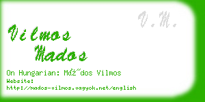 vilmos mados business card